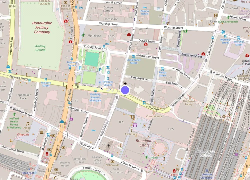 Map: Sun Street Hotel Shoreditch